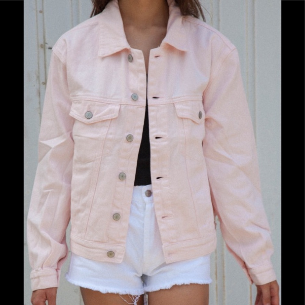 Brandy Melville oversize pink Shaine denim jacket
